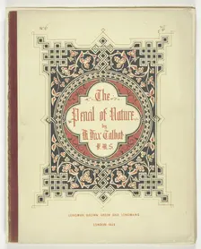 Cover and Text from "The Pencil of Nature," London, 1844, 1844. Creator: William Henry Fox Talbot
