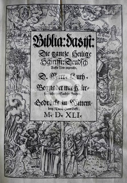 Cover design "Biblia" by Martin Luther, 1541. Creator: Cranach, Lucas, the Younger (1515-1586).