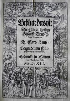 Cover design "Biblia" by Martin Luther, 1541. Creator: Cranach, Lucas, the Younger (1515-1586)