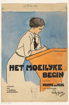 Cover design for "The difficult beginning" by Nannie van Wehl, 1915 or earlier. Creator: Willy Sluiter