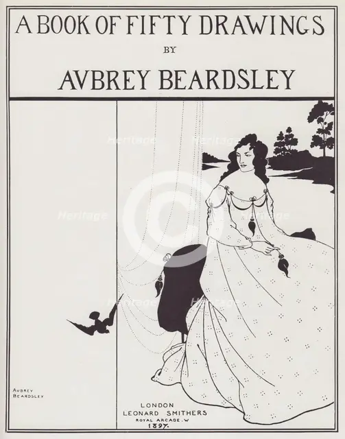 Cover Design for A Book of Fifty Drawings, 1897. Creator: Aubrey Beardsley.