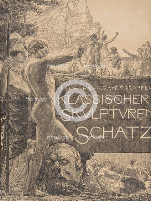 Cover design for 'Klassischer Skulpturenschatz', late 19th century., late 19th century. Creator: Otto Greiner.