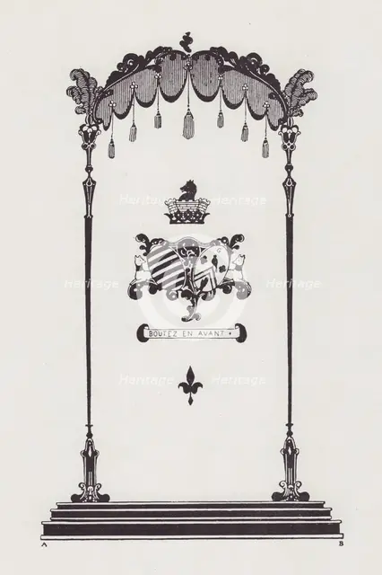 Cover Design to Life and Times of Madame du Barry, 1896. Creator: Aubrey Beardsley.
