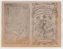 Cover for Nueva Coleccion de Canciones para el Presente Año a man with a guita..., ca. 1880-1910. Creator: José Guadalupe Posada
