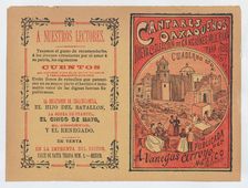 Cover for Cantares Oaxaqueños: Nueva Coleccion de Canciones Modernas para 1898 coup..., ca. 1898. Creator: José Guadalupe Posada