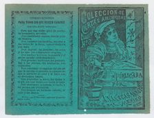 Cover for Coleccion de Cartas Amorosas Cuaderno No. 3 a young woman holding a lette..., ca. 1900. Creator: José Guadalupe Posada