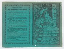 Cover for Coleccion de Cartas Amorosas Cuaderno No. 3 a young woman holding a lette..., ca. 1900. Creator: José Guadalupe Posada