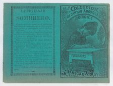 Cover for Coleccion de Cartas Amorosas Cuaderno No. 6 a young woman writing a lette..., ca. 1900. Creator: José Guadalupe Posada