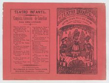 Cover for Coleccion de Comedias y Zarzuelitas para Niños woman on stage flanke..., ca. 1880-1910. Creator: José Guadalupe Posada