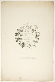 Cover for Collection of Different Bouquets of Flowers, Invented and Draw..., published July 4, 1760. Creator: Pierre-Charles Canot