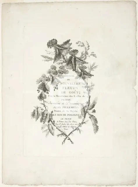Cover for Collection of New Flowers of Taste for the Manufacture of Persian Cloth..., 1765/70. Creator: Johann Heinrich Hess.