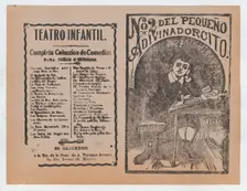 Cover for Del Pequeño Adivinadorcito a young boy resting his head on his hand ..., ca. 1890-1910. Creator: José Guadalupe Posada