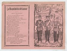 Cover for El 23 de Infanteria three infantry soldiers standing in a line holding ri..., ca. 1912. Creator: José Guadalupe Posada