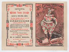 Cover for El Clown Mexicano: Cuaderno No. 6 a clown tugging at his pants, ca. ..., ca. 1880-1910. Creator: José Guadalupe Posada