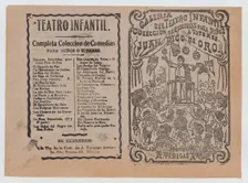 Cover for Juan Pico de Oro a man in a pulpit addressing a crowd before him, ca..., ca. 1880-1910. Creator: José Guadalupe Posada