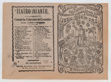 Cover for Juan Pico de Oro a man in a pulpit addressing a crowd before him, ca..., ca. 1880-1910. Creator: José Guadalupe Posada