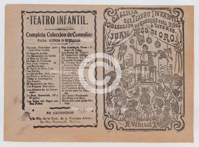 Cover for 'Juan Pico de Oro', a man in a pulpit addressing a crowd before him, ca..., ca. 1880-1910. Creator: José Guadalupe Posada.