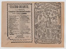 Cover for Juan Pico de Oro a man in a pulpit addressing a crowd before him, ca..., ca. 1880-1910. Creator: José Guadalupe Posada