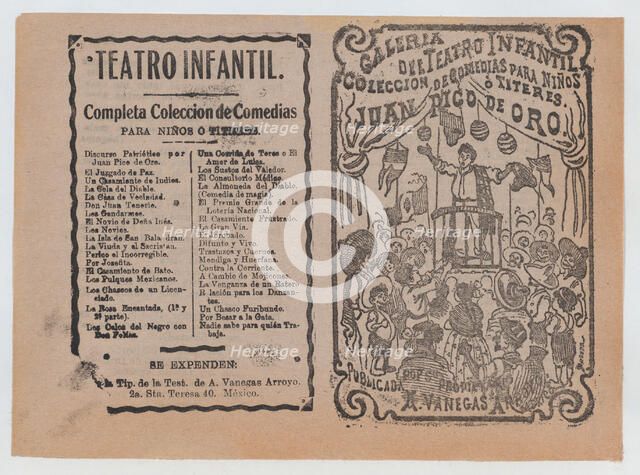 Cover for 'Juan Pico de Oro', a man in a pulpit addressing a crowd before him, ca..., ca. 1880-1910. Creator: José Guadalupe Posada.