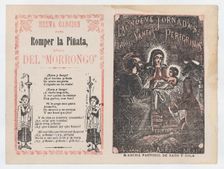 Cover for Las Nueve Jornadas de los Santos Peregrinos Holy Family in the mange..., ca. 1890-1910. Creator: José Guadalupe Posada