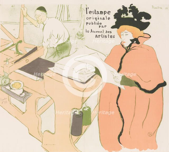 Cover for L'Estampe originale, Album I, publiée par les Journal des Artistes, 1893., 1893. Creator: Henri de Toulouse-Lautrec.