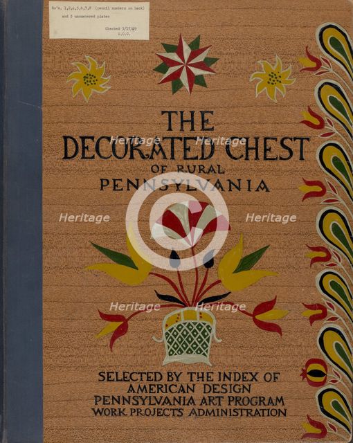 Cover for Proposed Portfolio "Decorated Chests of Rural Pennsylvania", 1935/1942. Creator: Unknown.