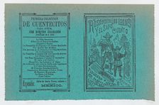 Cover for Rosendito, Los Leones, y El Sapo a young boy and man holding walking..., ca. 1890-1910. Creator: José Guadalupe Posada