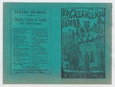 Cover for Un Casamiento de Indios a wedding procession following a bride and g..., ca. 1890-1910. Creator: José Guadalupe Posada