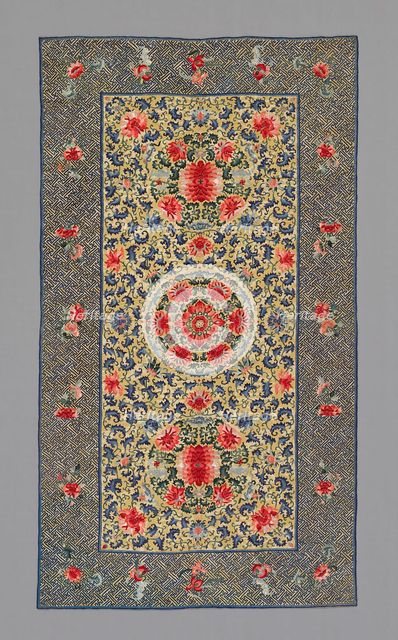 Cover (Furnishing Fabric), China, Qing dynasty (1644-1911), 1875/1900. Creator: Unknown.