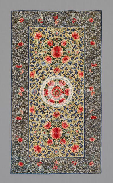Cover (Furnishing Fabric), China, Qing dynasty (1644-1911), 1875/1900. Creator: Unknown.