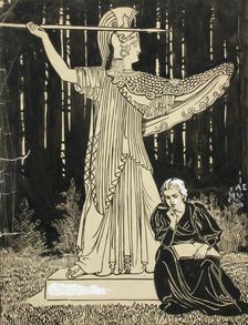 Cover image of the Ateneum magazine, published by Wentzel Hagelstam, 1898. Creator: Albert Edelfelt