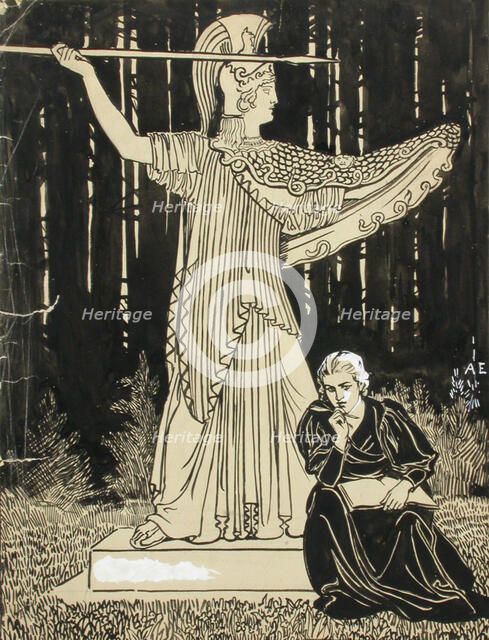 Cover image of the Ateneum magazine, published by Wentzel Hagelstam, 1898. Creator: Albert Edelfelt.