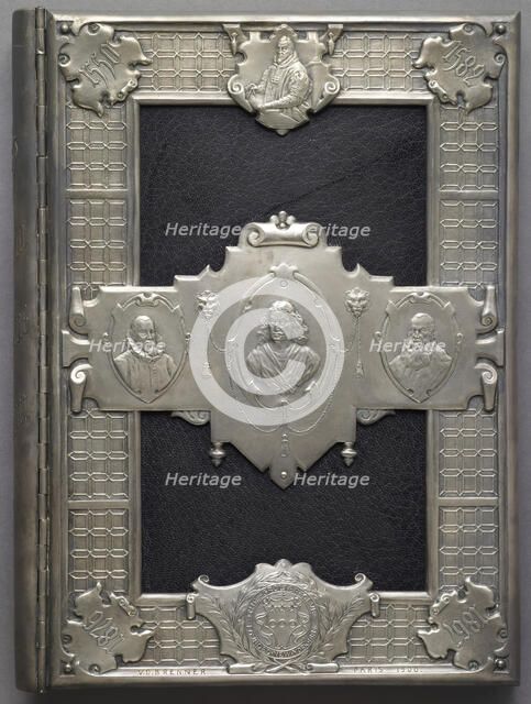 Cover of "Christopher Plantin and the Plantin-Moretus Museum at Antwerp", 1888. Creator: Émile Carayon.