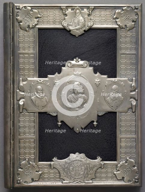 Cover of "Christopher Plantin and the Plantin-Moretus Museum at Antwerp", 1888. Creator: Émile Carayon.