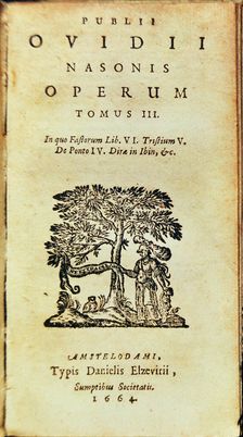 Cover of a book with several works by Publio Ovidio Nason, including Sad and Pontic from his…