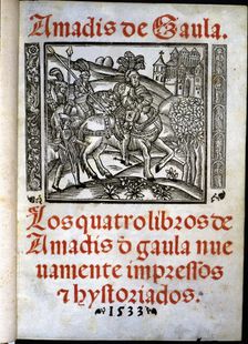 Cover of Amadis de Gaula book of chivalry printed in 1533