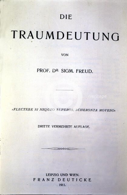 Cover of 'Die Traumdeutung' (The Interpretation of Dreams), edition published in Leipzig and Vien…