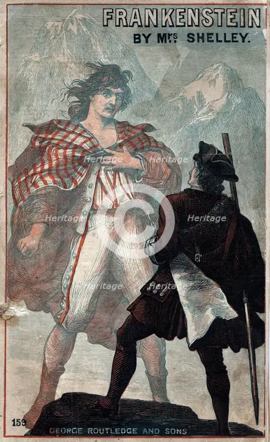 Cover of Frankenstein, by Mary Shelley, late 19th century. Artist: Unknown
