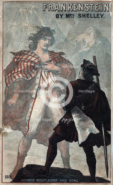 Cover of Frankenstein, by Mary Shelley, late 19th century. Artist: Unknown