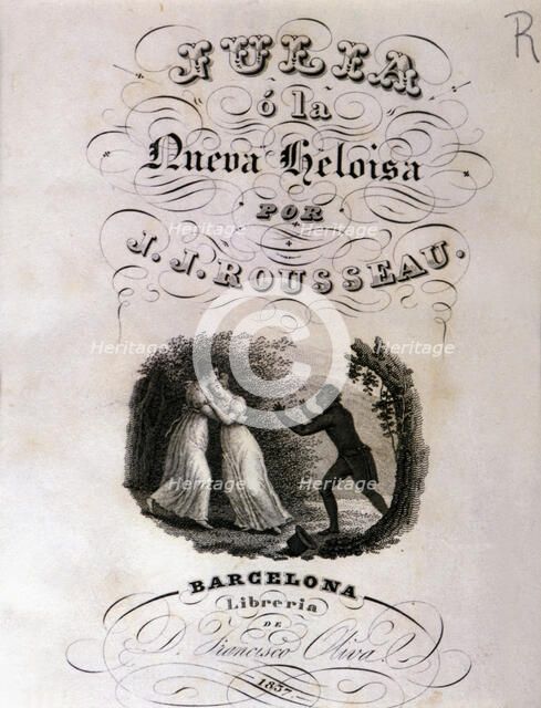 Cover of Julia or the New Heloise by Rousseau published in 1857.