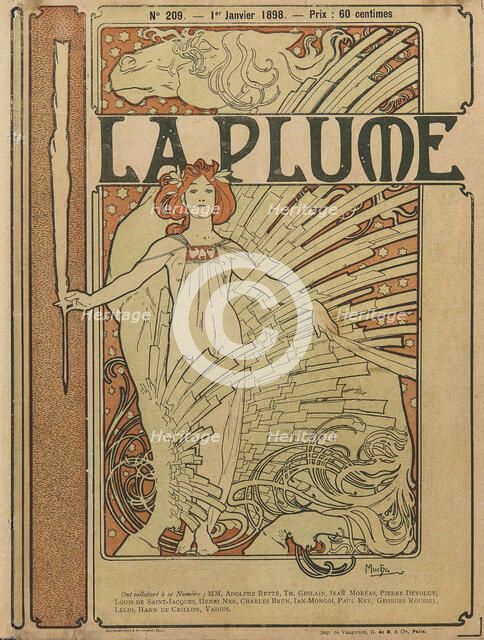 Cover of "La Plume" No 209, 1898. Creator: Mucha, Alfons Marie (1860-1939).