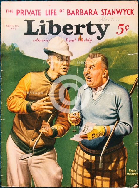 Cover of 'Liberty' magazine, American, September 1932. Creator: Unknown.