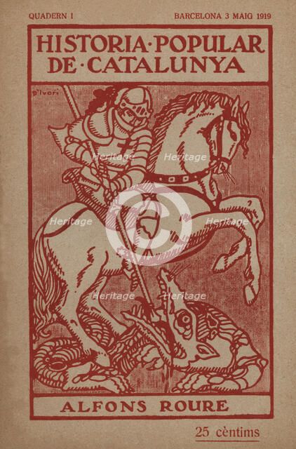 Cover of n.1 illustrated book of May 3, 1919 of the 'Història Popular de Catalunya' (Popular Hist…