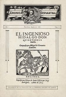 Cover of number 2 corresponding to August 1930 of the literary and bibliographical magazine Crón…