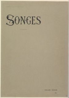 Cover of Songes Album.n.d. Creator: Odilon Redon