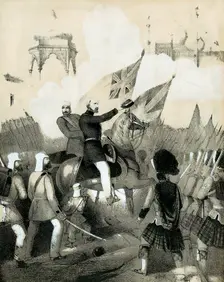 Cover of sheet music of The Battle March of Delhi, c1860