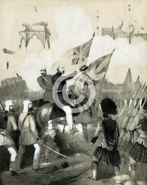 Cover of sheet music of The Battle March of Delhi, c1860. Artist: Unknown