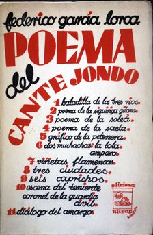 Cover of Poema del cante jondo (Poem of cante jondo), by Garcia Lorca, 1st edition published by…