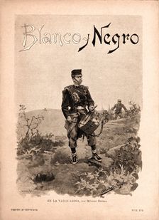 Cover of the magazine Blanco y Negro Madrid, September 1894. Infantry drum. Drawing by Méndez …