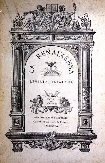 Cover of the magazine 'La Renaixensa', year X, No. 23, Barcelona 1891.
